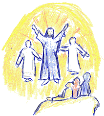 Zeichnung: Jesus bei der Verklrung